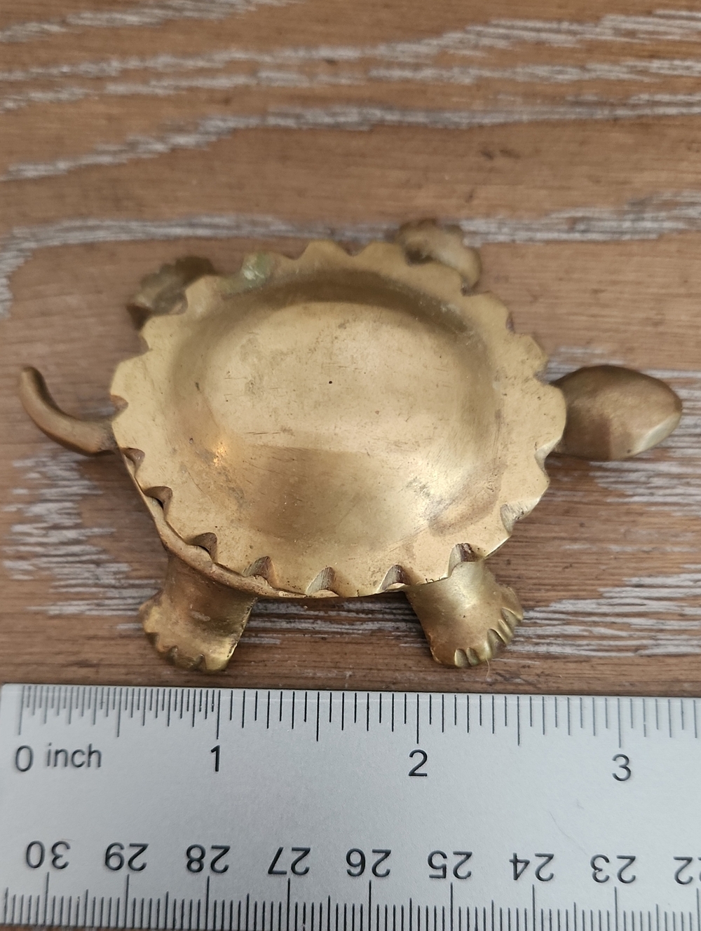 Vintage Brass Turtle Trinket Dish - Gold Decorative Home Accent